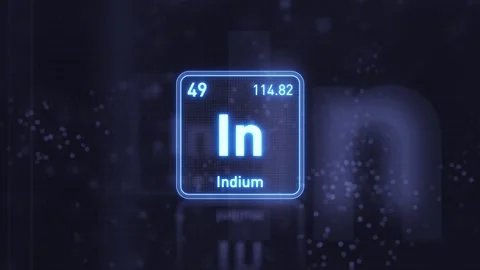 Periodic Table Element Indium In Animation. Futuristic Minimal Design. 스톡 동영상 335659981