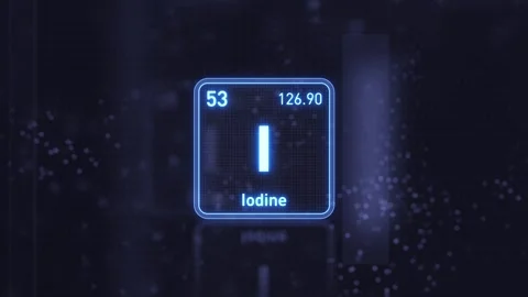 Periodic Table Element Iodine I Animation. Futuristic Minimal Design. 스톡 동영상 335659961