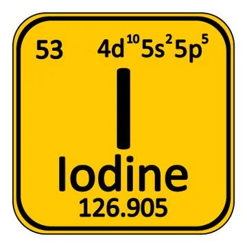 Periodic table element iodine icon. Illustrazione stock