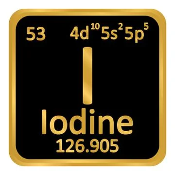 Periodic table element iodine icon. Illustrazione stock