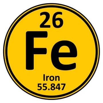 Periodic table element iron icon. Illustrazione stock