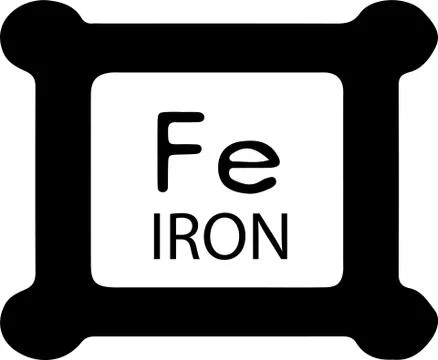 Periodic table element Iron icon isolated on white background Stock Illustration