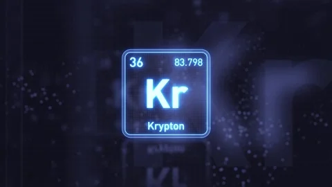 Periodic Table Element Krypton Kr Animation. Modern and Minimal Design. Stock Footage 340225831