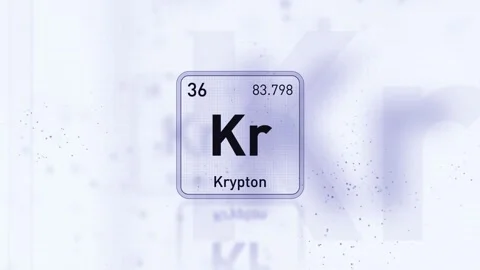 Periodic Table Element Krypton Kr Animation. Modern and Minimal Design. Видео 340225865