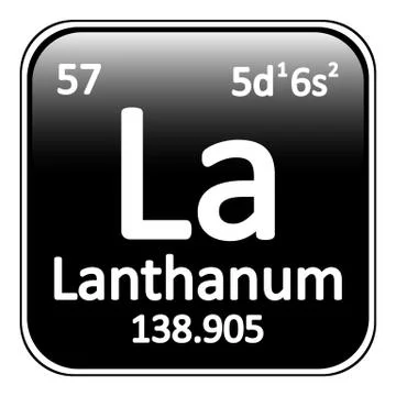 Periodic table element lanthanum icon. Stock Illustration