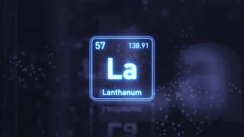 Periodic Table Element Lanthanum La Animation. Futuristic Minimal Design. Видео 333459656
