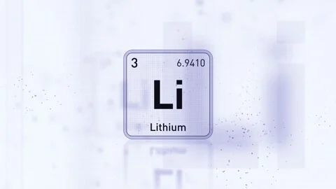 Periodic Table Element Lithium Li Animation. Futuristic Minimal Design. Stock-Footage 333459170