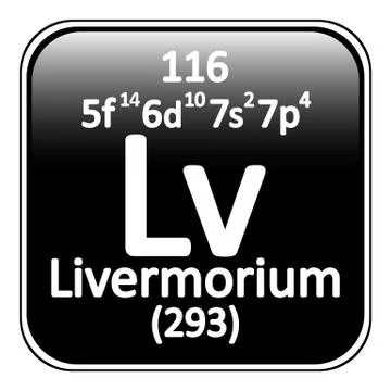Periodic table element livermorium icon. Illustrazione stock