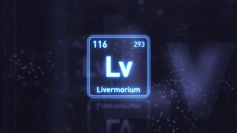 Periodic Table Element Livermorium Lv Animation. Futuristic Minimal Design. Video stock 335659980