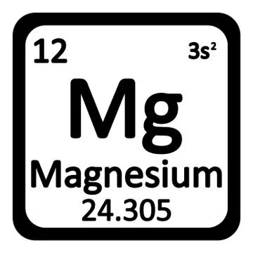 Periodic table element magnesium icon. Stock Illustration