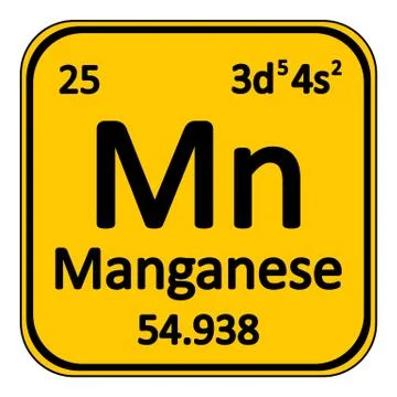Periodic table element manganese icon. Illustrazione stock