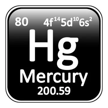 Periodic table element mercury icon. Stock Illustration
