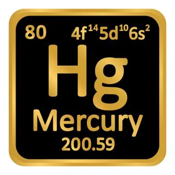 Periodic table element mercury icon. Stock Illustration