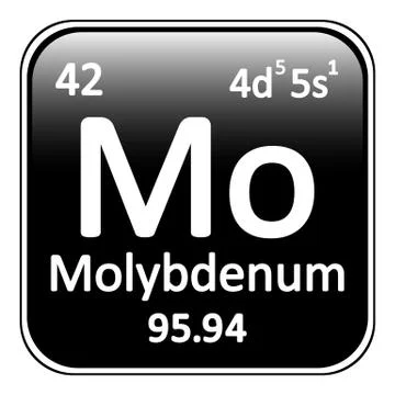 Periodic table element molybdenum icon. Stock Illustration