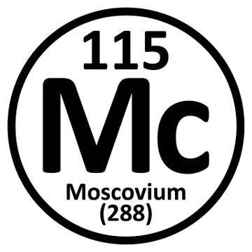 Periodic table element moscovium icon. Stock Illustration
