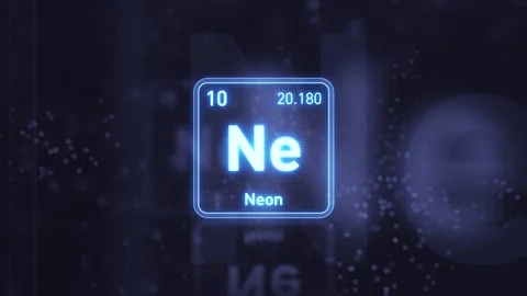 Periodic Table Element Neon Ne Animation. Modern and Minimal Design. 库存影片 340225830