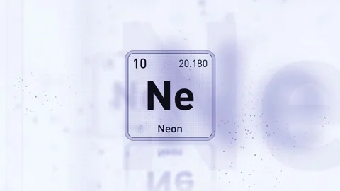 Periodic Table Element Neon Ne Animation. Modern and Minimal Design. Stock Footage 340225867