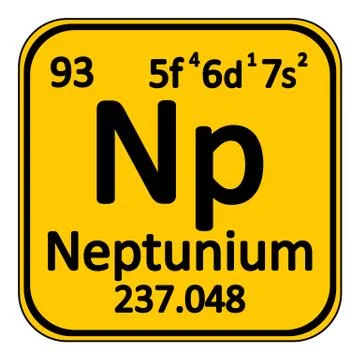 Periodic table element neptunium icon. Illustrazione stock