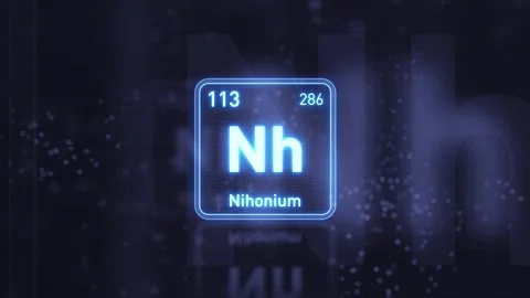 Periodic Table Element Nihonium Nh Animation. Futuristic Minimal Design. Vídeos de archivo 335659995