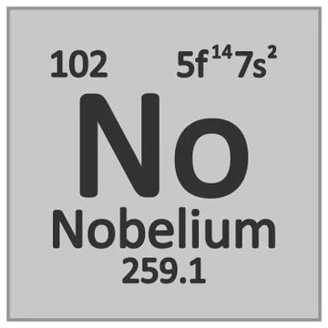 Periodic table element nobelium icon. Stock Illustration