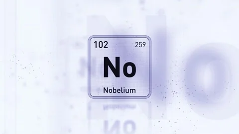 Periodic Table Element Nobelium No Animation. Modern and Minimal Design. Stock Footage 340460402