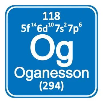 Periodic table element oganesson icon. Stock Illustration