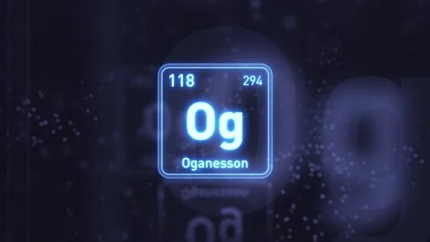 Periodic Table Element Oganesson Og Animation. Modern and Minimal Design. Stockbeeldmateriaal 340225827