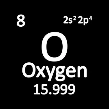 Periodic table element oxygen icon. Stock Illustration