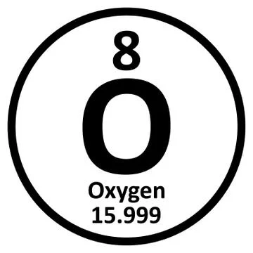 Periodic table element oxygen icon. Stock Illustration