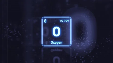 Periodic Table Element Oxygen O Animation. Futuristic Minimal Design. 库存影片 335659994