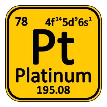Periodic table element platinum icon. Stock Illustration