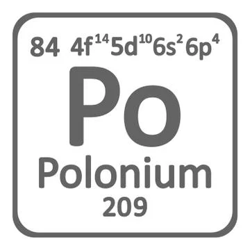 Periodic table element polonium icon. Stock Illustration