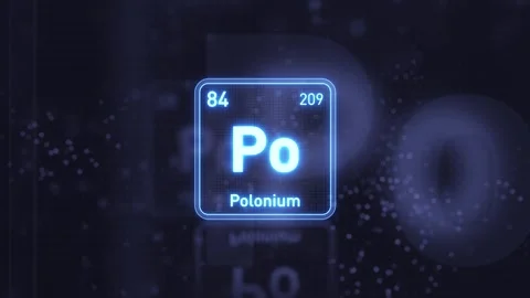 Periodic Table Element Polonium Po Animation. Futuristic Minimal Design. Видео 335660022