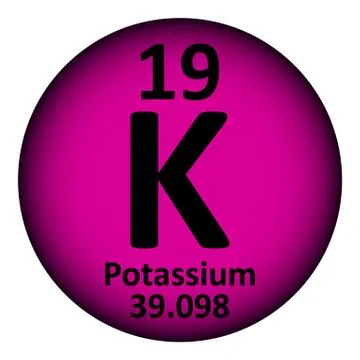 Periodic table element potassium icon. Stock Illustration
