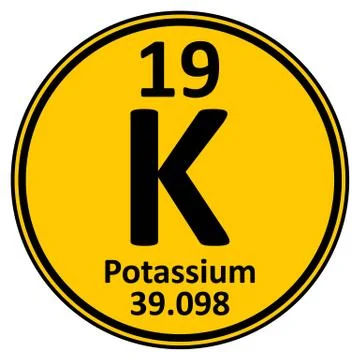 Periodic table element potassium icon. Stock Illustration