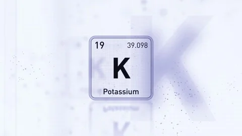 Periodic Table Element Potassium K Animation. Futuristic Minimal Design. Stock Footage 333459164