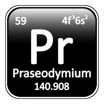 Periodic table element praseodymium icon. Stock Illustration