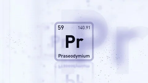 Periodic Table Element Praseodymium Pr Animation. Modern and Minimal Design. Stock Footage 340367545