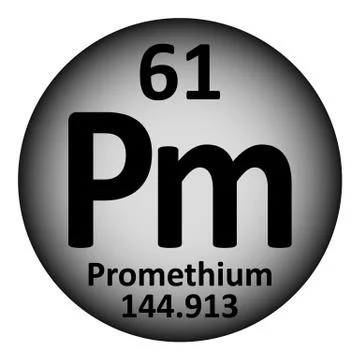 Periodic table element promethium icon. Stock Illustration