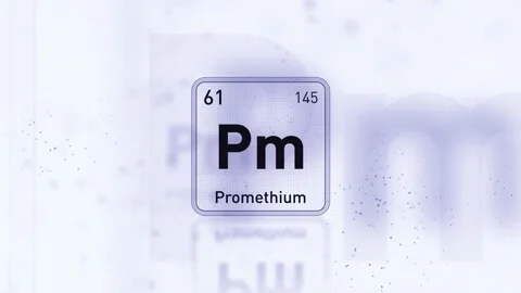 Periodic Table Element Promethium Pm Animation. Modern and Minimal Design. Stock Footage 340367546