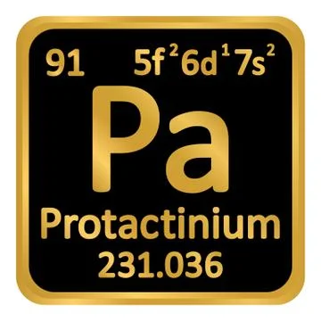 Periodic table element protactinium icon. Illustrazione stock