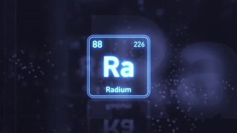 Periodic Table Element Radium Ra Animation. Futuristic Minimal Design. Stock-Footage 333459669
