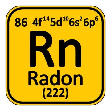 Periodic table element radon icon. Stock Illustration