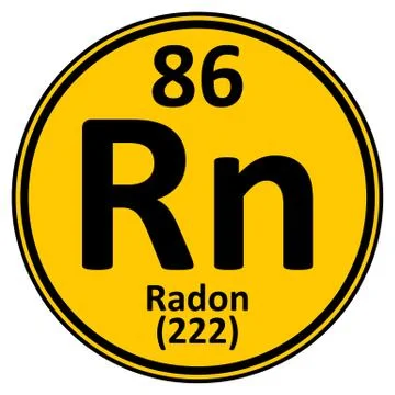 Periodic table element radon icon. Stock Illustration