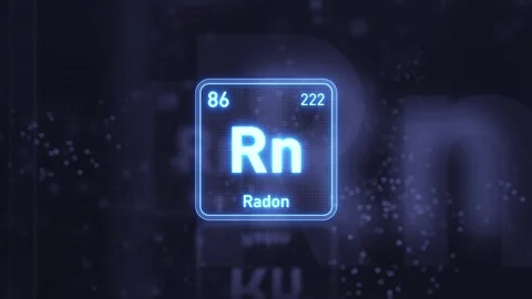 Periodic Table Element Radon Rn Animation. Modern and Minimal Design. Stock Footage 340225836