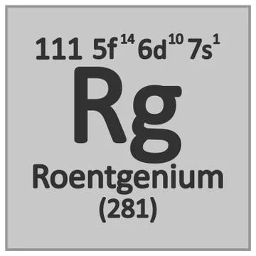 Periodic table element roentgenium icon. Stock Illustration