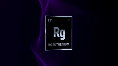 Periodic Table Element Roentgenium Rg on Dark Abstract Background Vídeo Stock 336359375