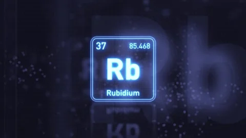 Periodic Table Element Rubidium Rb Animation. Futuristic Minimal Design. Видео 333459671