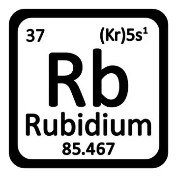 Periodic table element rybidium icon. Stock Illustration