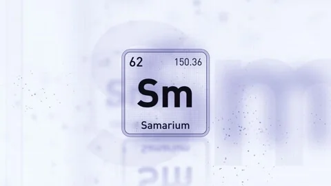 Periodic Table Element Samarium Sm Animation. Modern and Minimal Design. Stockbeeldmateriaal 340367544